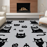 Charming Quirky Feline Art(Black)