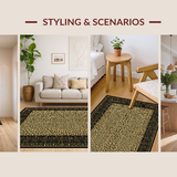 Ultra Soft Area Rug, Non Slip, Stain Resistant, Washable Area Rugs for Living Room, Bedroom, Stylish Jungle Inspired Aesthetic(Beige)