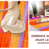 Ultra Soft Area Rug, Non Slip, Stain Resistant, Washable Area Rugs for Living Room, Bedroom, Whimsical Multi-Tonal Design(Orange)