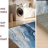 Ultra Soft Area Rug, Non Slip, Stain Resistant, Washable Area Rugs for Living Room, Bedroom, Vibrant Artistic Wave Pattern(Blue)