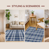 Rustic Dusk Blue Checkered Elegance(Blue)