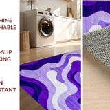 Ultra Soft Area Rug, Non Slip, Stain Resistant, Washable Area Rugs for Living Room, Bedroom, Stylish Funky Gradient Style(Purple)