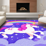 Ultra Soft Area Rug, Non Slip, Stain Resistant, Washable Area Rugs for Living Room, Bedroom, Colorful Fantasy Creature Playground(Purple)