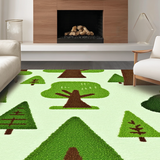 Ultra Soft Area Rug, Non Slip, Stain Resistant, Washable Area Rugs for Living Room, Bedroom, Joyful Outdoor Expedition Motif(Green)