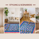 Chic Multicolor Graphic Arrangement(Blue)