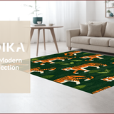 Ultra Soft Area Rug, Non Slip, Stain Resistant, Washable Area Rugs for Living Room, Bedroom, Large Soft Green Dining Room Animal Print Rug(Green)