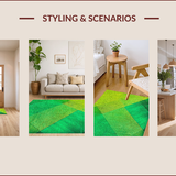 Ultra Soft Area Rug, Non Slip, Stain Resistant, Washable Area Rugs for Living Room, Bedroom, Vintage Gradient Bedroom Non-Slip Faux Wool Carpet(Green)