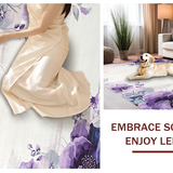 Ultra Soft Area Rug, Non Slip, Stain Resistant, Washable Area Rugs for Living Room, Bedroom, Chic Watercolor Floral Arrangement(Purple)