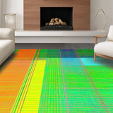Ultra Soft Area Rug, Non Slip, Stain Resistant, Washable Area Rugs for Living Room, Bedroom, Soft Green Geometric Lines(Yellow)