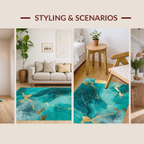 Bold Turquoise Brushstroke Visuals(Blue)