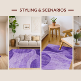 Ultra Soft Area Rug, Non Slip, Stain Resistant, Washable Area Rugs for Living Room, Bedroom, Trendy Luxe Lavender Ensemble(Purple)