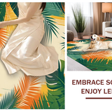 Ultra Soft Area Rug, Non Slip, Stain Resistant, Washable Area Rugs for Living Room, Bedroom, Sophisticated Tropical Print Style(Yellow)