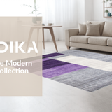 Ultra Soft Area Rug, Non Slip, Stain Resistant, Washable Area Rugs for Living Room, Bedroom, Vibrant Modern Geometric Fusion(Purple)