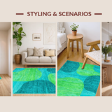 Ultra Soft Area Rug, Non Slip, Stain Resistant, Washable Area Rugs for Living Room, Bedroom, Trendy Minimalist Color Block(Blue)