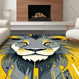 Ultra Soft Area Rug, Non Slip, Stain Resistant, Washable Area Rugs for Living Room, Bedroom, Fun Animal Character Round Mat(Yellow)