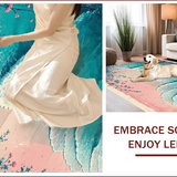Ultra Soft Area Rug, Non Slip, Stain Resistant, Washable Area Rugs for Living Room, Bedroom, Retro Honeycomb Non-Slip Bedroom Area Carpet(Blue)