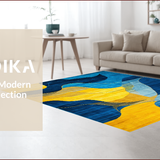 Ultra Soft Area Rug, Non Slip, Stain Resistant, Washable Area Rugs for Living Room, Bedroom, Vibrant Abstract Artistic Fusion(Yellow)