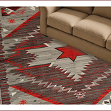 Ultra Soft Area Rug, Non Slip, Stain Resistant, Washable Area Rugs for Living Room, Bedroom, Vintage Charcoal Western Motif(Red)