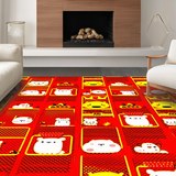 Brightly Colored Fun Shape Collage(Red)