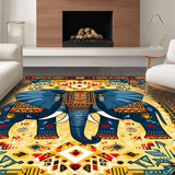 Ultra Soft Area Rug, Non Slip, Stain Resistant, Washable Area Rugs for Living Room, Bedroom, Artful Symmetrical Trellis Layout(Gold)
