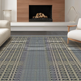 Ultra Soft Area Rug, Non Slip, Stain Resistant, Washable Area Rugs for Living Room, Bedroom, Timeless Diamond Patterned Charm(Blue)