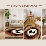 Ultra Soft Area Rug, Non Slip, Stain Resistant, Washable Area Rugs for Living Room, Bedroom, Charming Cartoonish Horror Aesthetic(Brown)