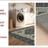 Ultra Soft Area Rug, Non Slip, Stain Resistant, Washable Area Rugs for Living Room, Bedroom, Shaggy Black Trellis Bedroom Carpet for Minimalist Living(Black)