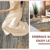 Ultra Soft Area Rug, Non Slip, Stain Resistant, Washable Area Rugs for Living Room, Bedroom, Sleek Contemporary Wildlife Canvas(Gray)