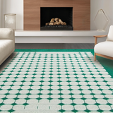 Ultra Soft Area Rug, Non Slip, Stain Resistant, Washable Area Rugs for Living Room, Bedroom, Rustic Stain Resistant Trellis Style(Green)