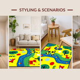 Ultra Soft Area Rug, Non Slip, Stain Resistant, Washable Area Rugs for Living Room, Bedroom, Engaging Festive Theme Motif(Yellow)