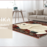 Ultra Soft Area Rug, Non Slip, Stain Resistant, Washable Area Rugs for Living Room, Bedroom, Farmhouse Winter Lodge Living Room Area Carpet(White)