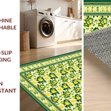 Ultra Soft Area Rug, Non Slip, Stain Resistant, Washable Area Rugs for Living Room, Bedroom, Cozy Earthy Floral Arrangement(Yellow)