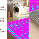 Ultra Soft Area Rug, Non Slip, Stain Resistant, Washable Area Rugs for Living Room, Bedroom, Enchanting Colorful Lattice Wonderland(Pink)
