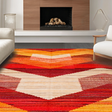 Ultra Soft Area Rug, Non Slip, Stain Resistant, Washable Area Rugs for Living Room, Bedroom, Warm Earthy Tones with Artisan Flair(Red)