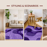 Ultra Soft Area Rug, Non Slip, Stain Resistant, Washable Area Rugs for Living Room, Bedroom, Elegant Purple Fluffy Decor Element(Purple)