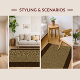 Ultra Soft Area Rug, Non Slip, Stain Resistant, Washable Area Rugs for Living Room, Bedroom, Elegant Soft Texture Design(Brown)