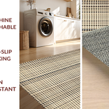 Ultra Soft Area Rug, Non Slip, Stain Resistant, Washable Area Rugs for Living Room, Bedroom, Elegant Minimalist Contoured Shape(Gold)