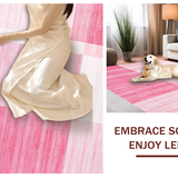Ultra Soft Area Rug, Non Slip, Stain Resistant, Washable Area Rugs for Living Room, Bedroom, Whimsical Soft Color Transition(Pink)