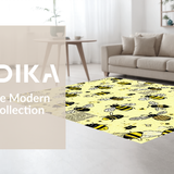 Ultra Soft Area Rug, Non Slip, Stain Resistant, Washable Area Rugs for Living Room, Bedroom, Kawaii Bee Pastel Aesthetic(Black)
