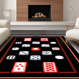 Ultra Soft Area Rug, Non Slip, Stain Resistant, Washable Area Rugs for Living Room, Bedroom, Bold Red and White Dice Aesthetic(White)