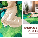 Ultra Soft Area Rug, Non Slip, Stain Resistant, Washable Area Rugs for Living Room, Bedroom, Wildflower Non-Skid Laundry Room Runner Rug(Green)