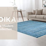 Ultra Soft Area Rug, Non Slip, Stain Resistant, Washable Area Rugs for Living Room, Bedroom, Sky Bow Accent Rug: Scalloped Design, Stylish Floor Covering(Blue)