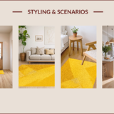 Ultra Soft Area Rug, Non Slip, Stain Resistant, Washable Area Rugs for Living Room, Bedroom, Abstract Yellow Gray Living Room Stain-Resistant Rug(Yellow)