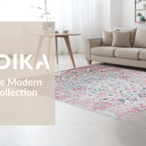 Ultra Soft Area Rug, Non Slip, Stain Resistant, Washable Area Rugs for Living Room, Bedroom, Rustic Vintage Botanical Accent(Gray)