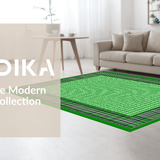 Ultra Soft Area Rug, Non Slip, Stain Resistant, Washable Area Rugs for Living Room, Bedroom, Sleek Minimalist Green Geometry(Green)