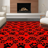 Ultra Soft Area Rug, Non Slip, Stain Resistant, Washable Area Rugs for Living Room, Bedroom, Contemporary Elegant Fluffy Pattern(Red)