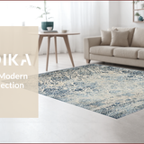 Ultra Soft Area Rug, Non Slip, Stain Resistant, Washable Area Rugs for Living Room, Bedroom, Contemporary Soft Monochrome Pattern(Blue)