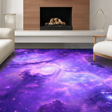 Ultra Soft Area Rug, Non Slip, Stain Resistant, Washable Area Rugs for Living Room, Bedroom, Brilliant Night Sky Tapestry Style(Purple)