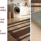 Ultra Soft Area Rug, Non Slip, Stain Resistant, Washable Area Rugs for Living Room, Bedroom, Sleek Modern Zebra Motif(Brown)