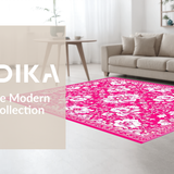 Ultra Soft Area Rug, Non Slip, Stain Resistant, Washable Area Rugs for Living Room, Bedroom, Vibrant Hot Pink Abstract Design(Pink)